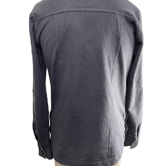 Ecoths men’s long sleeve button up shirt charcoal gray organic cotton size Med - Picture 3 of 16